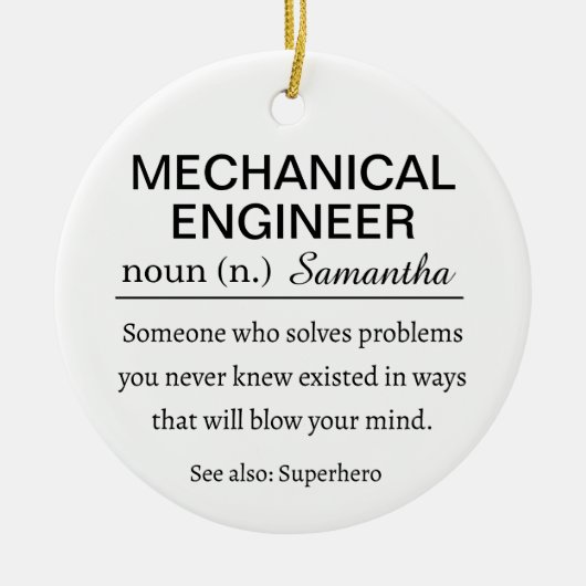 Personalized Mechanical Engineer Definition Keramik Ornament (Vorne)