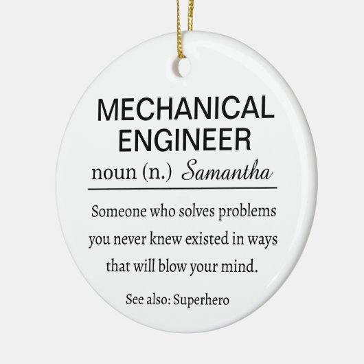 Personalized Mechanical Engineer Definition Keramik Ornament (Links)