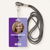 Personalized Media ID Badge / Photo, Name & Title Ausweis (Vorderseite mit Schlüsselband)