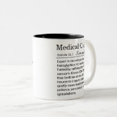 Personalized Medical Coder Funny Definition Zweifarbige Tasse (VorderseiteRechts)