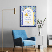 Personalized Mediterranean Tile Newlywed Home Poster