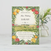 Personalized Mediterranean Wedding Invitation Einladung (Stehend Vorderseite)