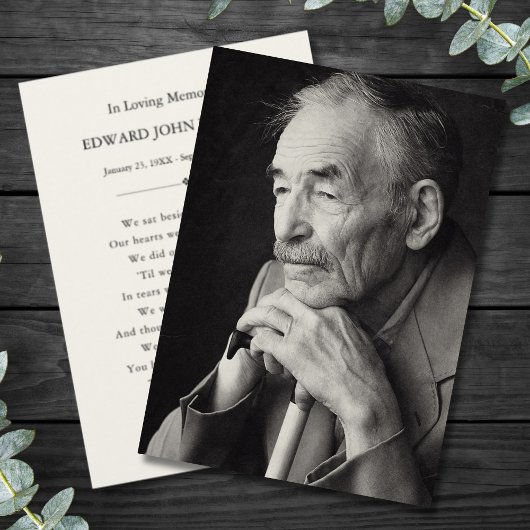 Personalized Memorial Card Custom Foto Sympathy Dankeskarte