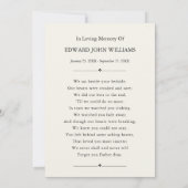 Personalized Memorial Card Custom Foto Sympathy Dankeskarte (Rückseite)