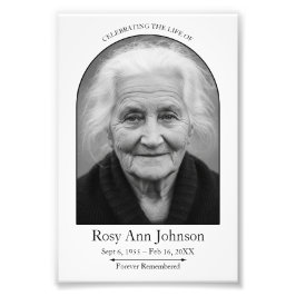 Personalized Memorial Funeral Photo Poster