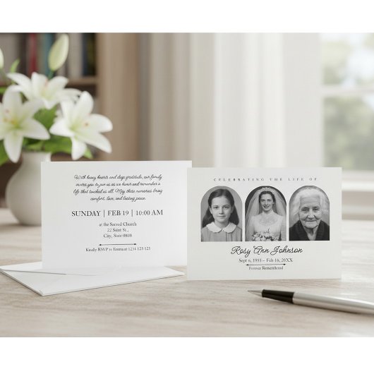 Personalized memorial photos invitation einladung