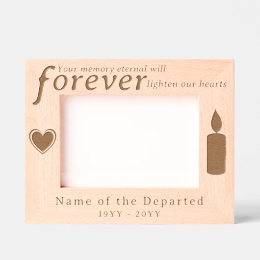 Personalized Memorial Remembrance Hearts, Candle Geätzte Rahmen (Vorderseite)