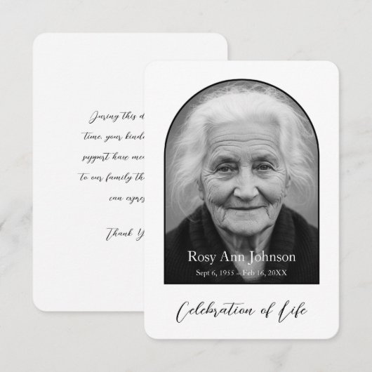 Personalized Memorial Thank You Card Dankeskarte (Vorne/Hinten)