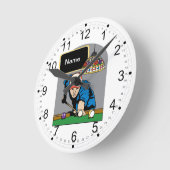 Personalized Mens Billiards Runde Wanduhr (Winkel)