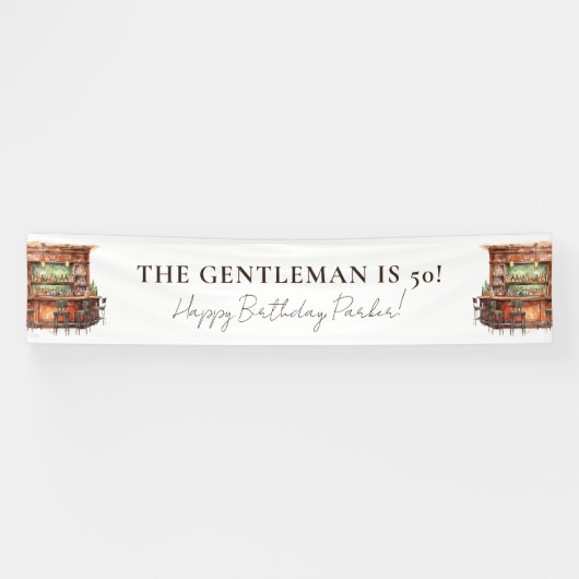 Personalized Men's Birthday Bar Banner (Horizontal)