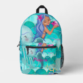 Personalized Mermaid Bedruckter Rucksack (Vorderseite)