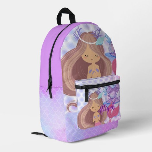 Personalized Mermaid Bedruckter Rucksack (Rückseitige Ecke links)
