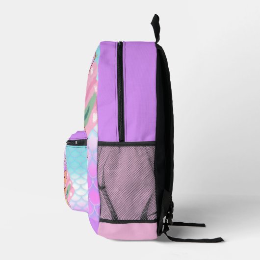 Personalized Mermaid Lavender Print Cut Sew Bag Bedruckter Rucksack (Rechts)