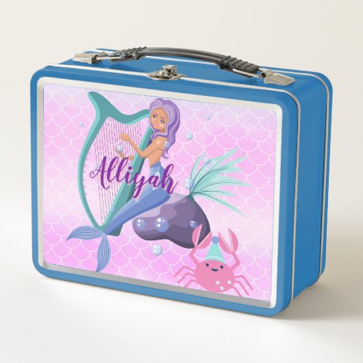 Personalized Mermaid  Metall Brotdose (Vorderseite)