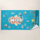 Personalized Mermaid Under the sea for Girl Strandtuch (Vorderseite)