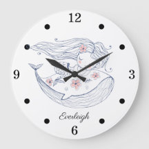 Personalized Mermaid Whale Girl's Nursery