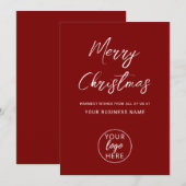 Personalized Merry Christmas Company Logo Feiertagskarte (Vorne/Hinten)