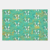 Personalized Merry Christmas Copper Monogram  Geschenkpapier Set (Vorderseite 3)