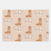 Personalized Merry Christmas Cowboy Boots Monogram Geschenkpapier Set (Vorderseite 2)