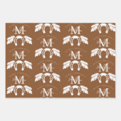Personalized Merry Christmas Cowboy Girl Monogram  Geschenkpapier Set (Vorderseite)