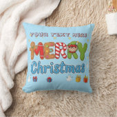 Personalized Merry Christmas Custom Text Holiday Kissen (Decke)