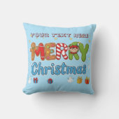 Personalized Merry Christmas Custom Text Holiday Kissen (Vorderseite)