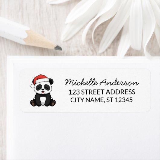 Personalized Merry Christmas Cute Panda Bear (Insitu)
