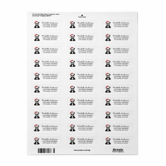 Personalized Merry Christmas Cute Panda Bear (Vorne)