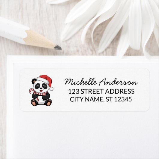 Personalized Merry Christmas Cute Panda Bear (Insitu)