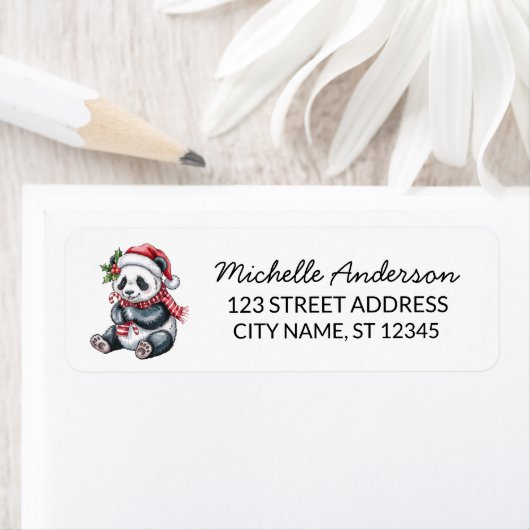 Personalized Merry Christmas Cute Panda Bear (Insitu)
