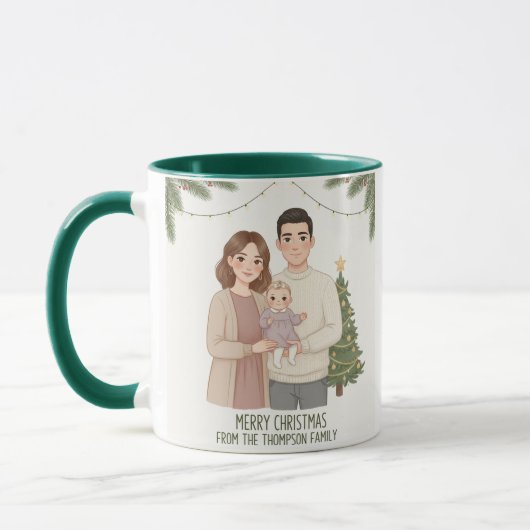 Personalized Merry Christmas Family Mug Tasse (Links)