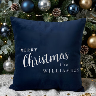 Personalized Merry Christmas Family Name Kissen