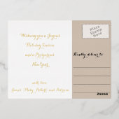 Personalized Merry Christmas Family Photo Holiday Folie Einladungspostkarte (Rückseite)