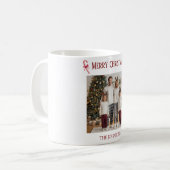 Personalized Merry Christmas Family Photo Mug  Kaffeetasse (Vorderseite Links)