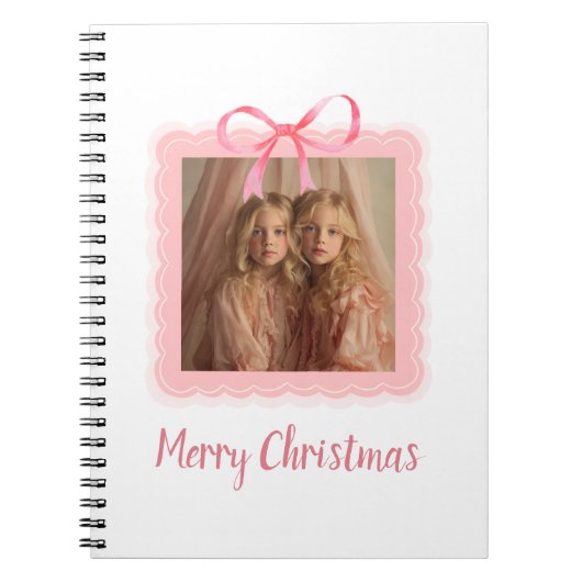 Personalized Merry Christmas Family Photo Notebook Notizblock (Vorderseite)
