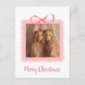 Personalized Merry Christmas Family Photo Postcard Postkarte (Vorderseite)