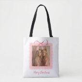 Personalized Merry Christmas Family Photo Tote Bag Tasche (Vorderseite)
