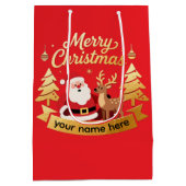 Personalized Merry Christmas Gift Bag  Mittlere Geschenktüte (Rückseite)