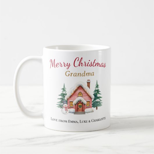 Personalized Merry Christmas Grandma Mug Kaffeetasse (Links)