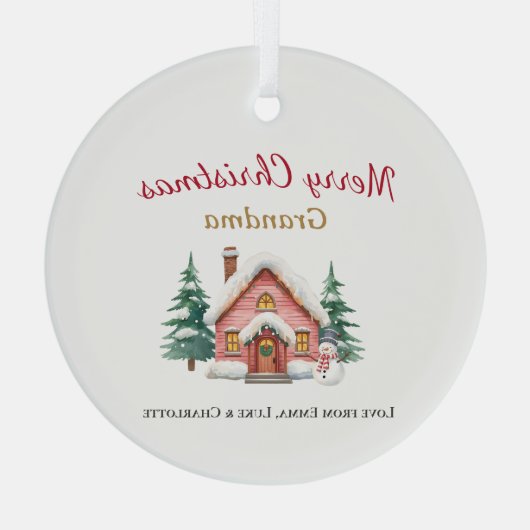 Personalized Merry Christmas Grandma Ornament (Rückseite)