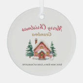 Personalized Merry Christmas Grandma Ornament Aus Glas (Rückseite)