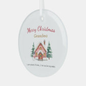 Personalized Merry Christmas Grandma Ornament Aus Glas (Vorderseite links)