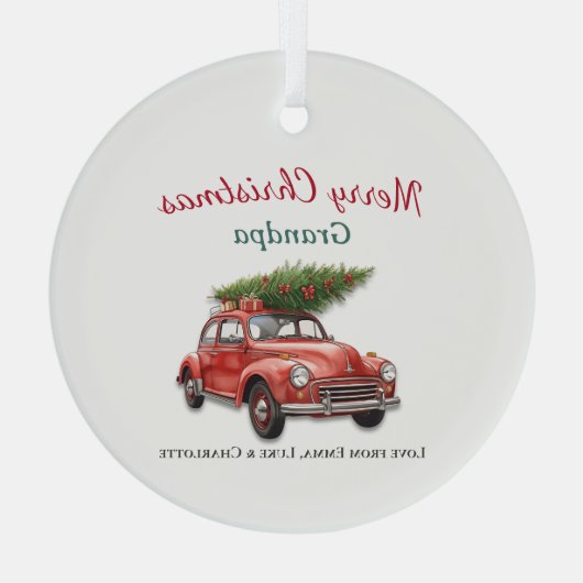 Personalized Merry Christmas Grandpa Ornament (Rückseite)