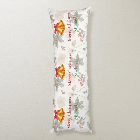 Personalized Merry Christmas Long Body Pillow Seitenschläferkissen (Rückseite (Vertikal))