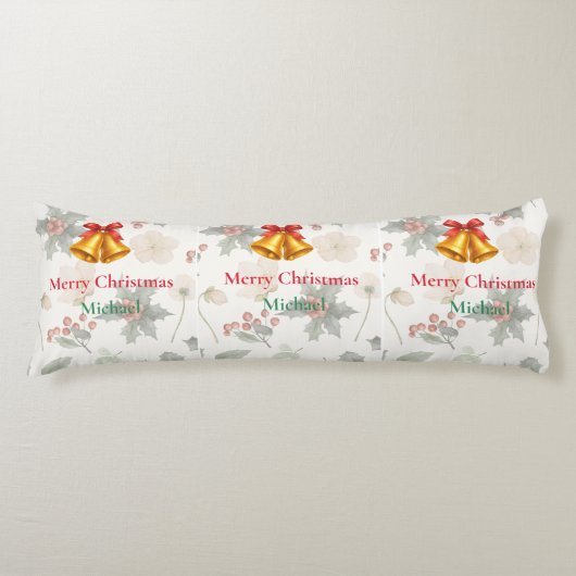 Personalized Merry Christmas Long Body Pillow Seitenschläferkissen (Vorderseite)
