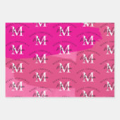 Personalized Merry Christmas Pink Paint Monogram Geschenkpapier Set (Vorderseite)
