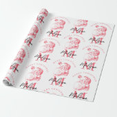 Personalized Merry Christmas Pink Santa Monogram Geschenkpapier (Ungerollt)