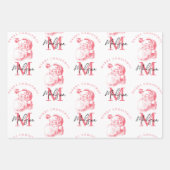 Personalized Merry Christmas Pink Santa Monogram Geschenkpapier Set (Vorderseite 3)