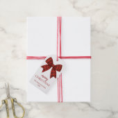 Personalized Merry Christmas | Red Plaid Bow Geschenkanhänger (Mit Garn)