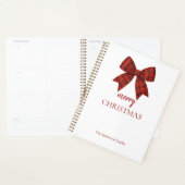 Personalized Merry Christmas | Red Plaid Bow Planer (Anzeige)